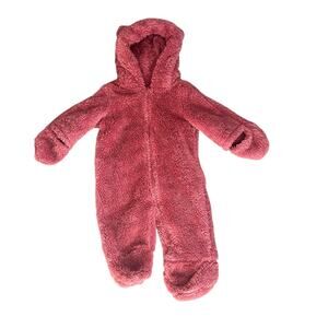 Wippette Dusty Pink Kids Infant Hooded Jumpsuit for 3/6 Months Baby